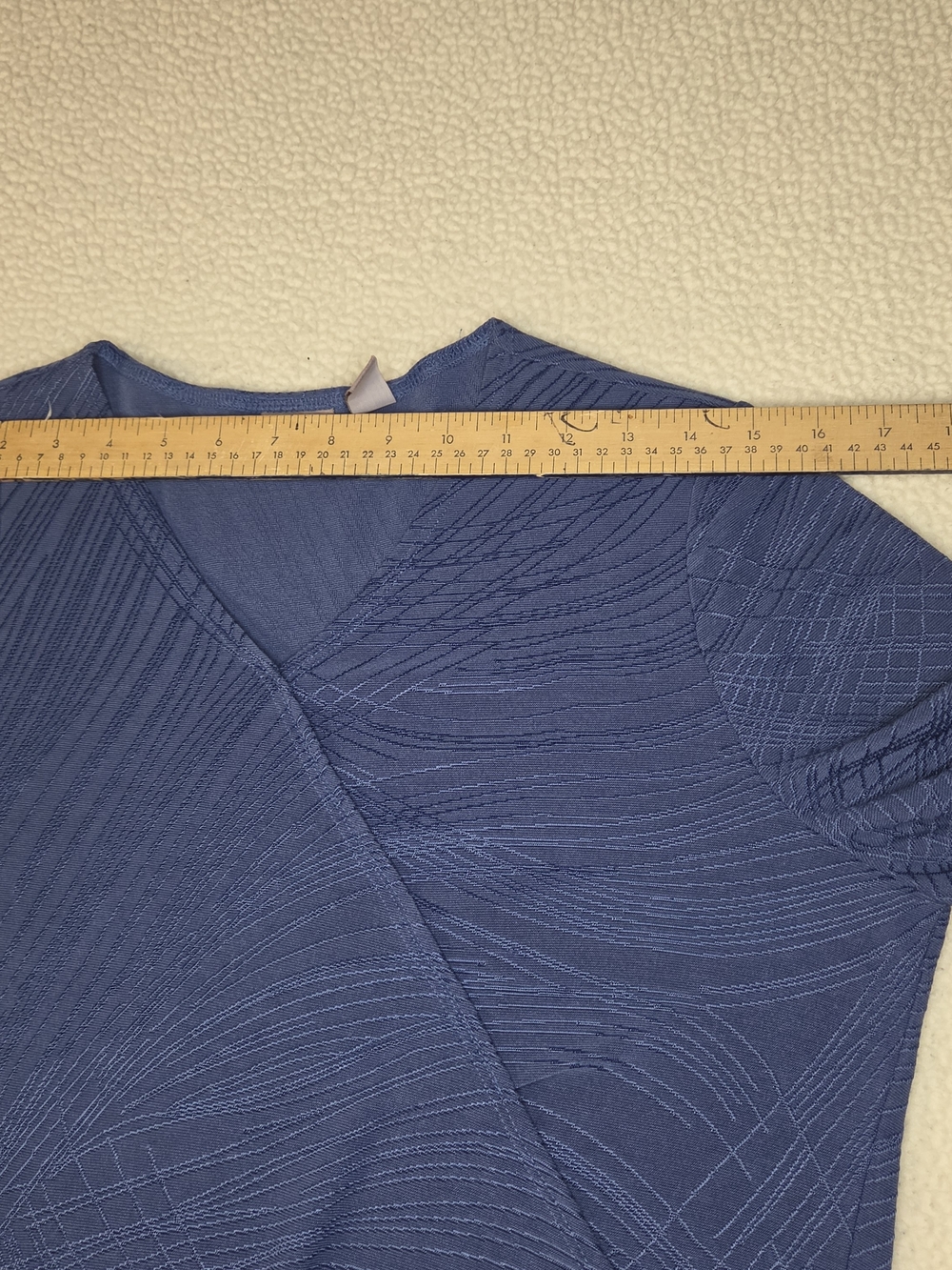 Chicos Women’s Asymmetrical Knot-Detail Top in Slate Blue Size Medium - Picture 6 of 9